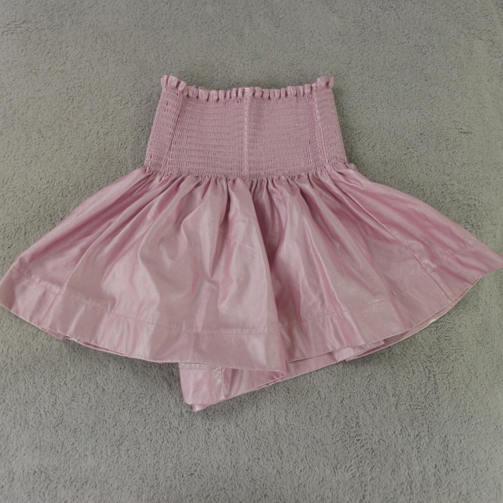 Queen of Sparkles Shorts Pink Iridescent Metallic Vegan‎ Leather